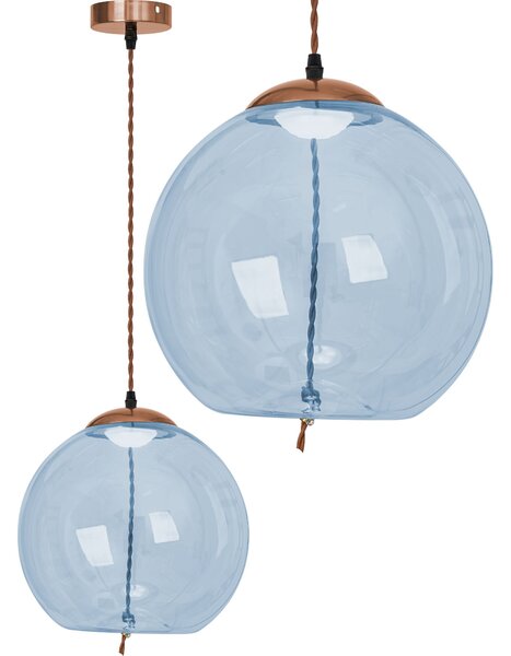 Lampă LED de tavan suspendată din sticlă albastră APP445-CP