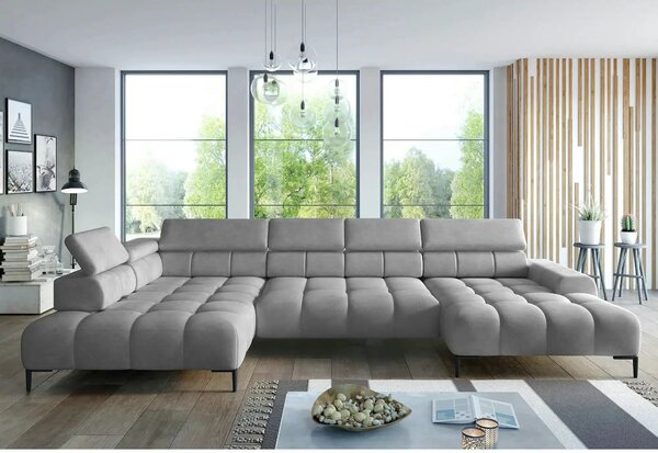 Coltar extensibil modern CALDO XL, sezlong dreapta, stofa catifelata g