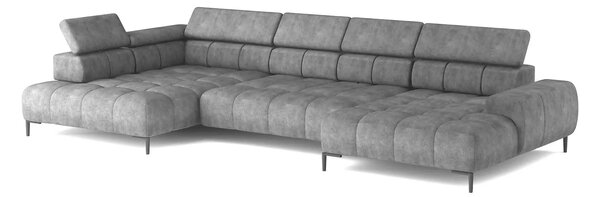 Coltar extensibil modern CALDO XL, sezlong dreapta, stofa catifelata g