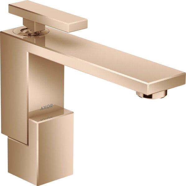 Baterie lavoar baie red gold lucios cu ventil click-clack, Hansgrohe Axor Edge 130 Red gold lucios