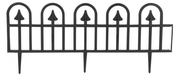 Gard de gradina decorativ, plastic, negru, set 4 buc, 78x34 cm