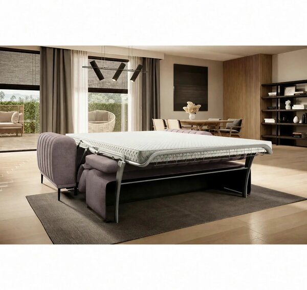 Canapea extensibila GANDI 160, stofa catifelata mov lila - Monolith 62