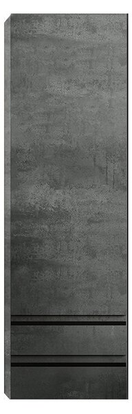 Dulap baie suspendat 146 cm, cu 2 sertare si o usa, dark concrete, KolpaSan Alexis Dark concrete