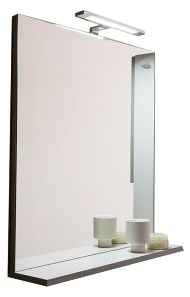 Oglinda baie cu etajera gri deschis, 65 cm, KolpaSan Lana Gri deschis, 650x700x140 mm
