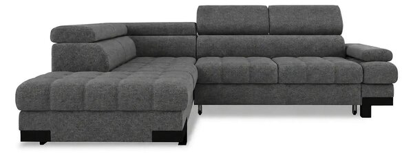 Coltar extensibil SELVA L, sezlong stanga, stofa clasica gri - Austin