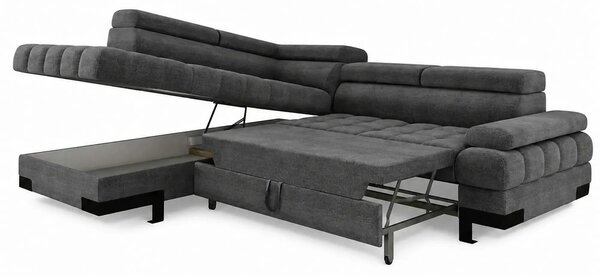 Coltar extensibil SELVA L, sezlong stanga, stofa clasica gri - Austin
