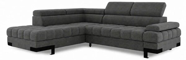 Coltar extensibil SELVA L, sezlong stanga, stofa clasica gri - Austin