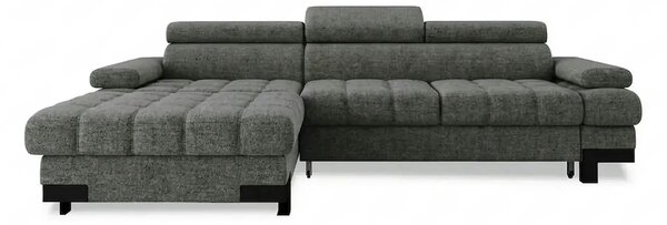 Coltar extensibil SELVA MINI, sezlong stanga, stofa gri - Rosario 456