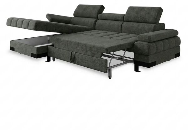 Coltar extensibil SELVA MINI, sezlong stanga, stofa gri - Rosario 456