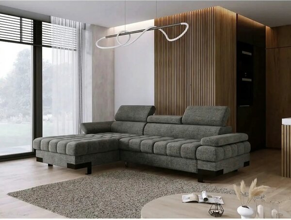 Coltar extensibil SELVA MINI, sezlong stanga, stofa gri - Rosario 456