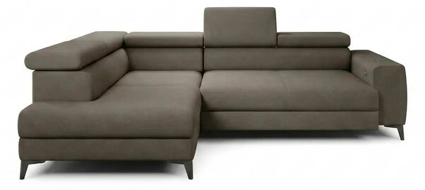 Coltar BAGGIO, sezlong stanga, stofa catifelata cappuccino - Poso 03