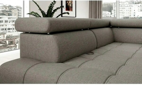 Coltar BAGGIO, sezlong stanga, stofa catifelata cappuccino - Poso 03
