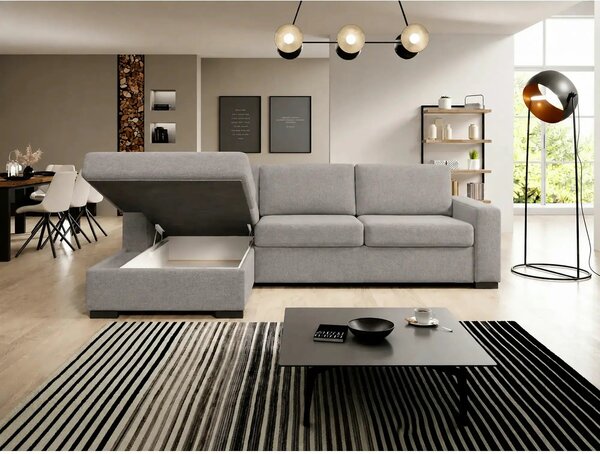 Coltar extensibil 160x200 VANILLA CORNER, sezlong stanga, stofa catife