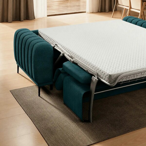 Canapea extensibila GANDI 160, stofa clasica turcoaz - Austin 14, cu t