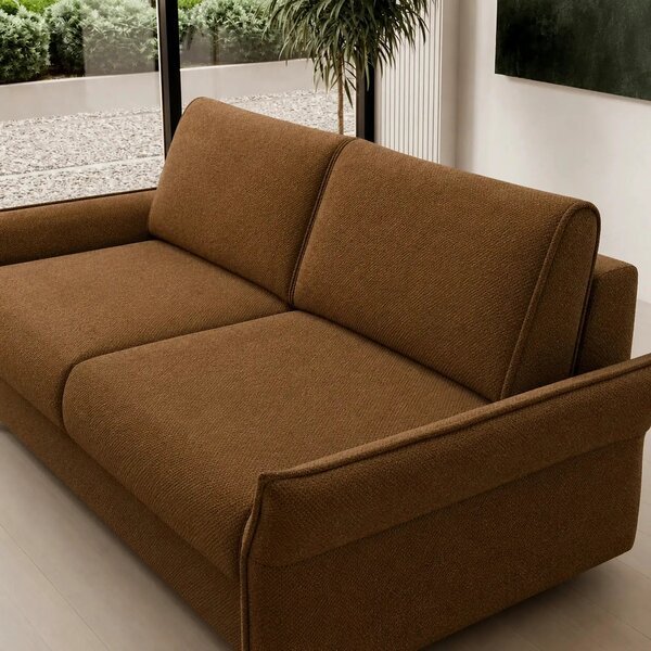 Canapea extensibila CANTO 160, stofa maro - Rosario 472, 218x106x82 cm