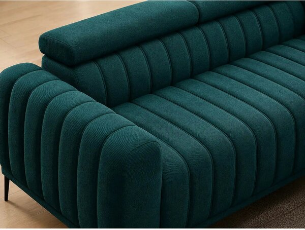 Canapea extensibila GANDI 160, stofa clasica turcoaz - Austin 14, cu t