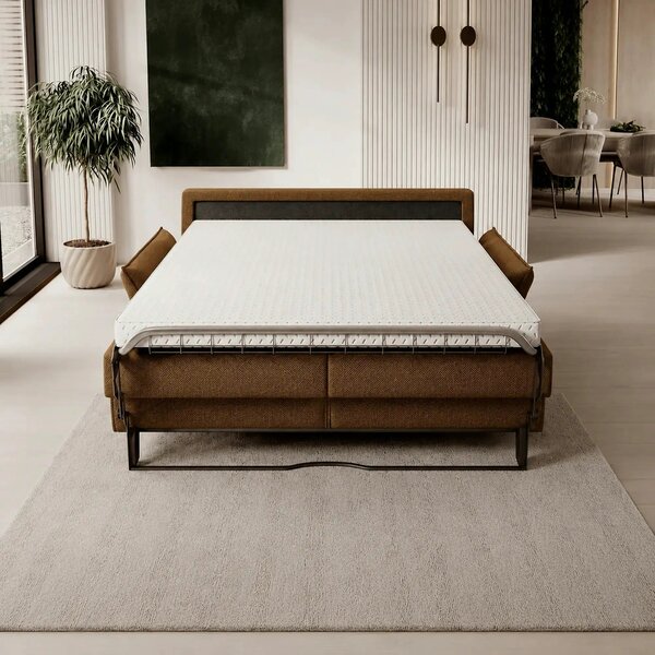 Canapea extensibila CANTO 160, stofa maro - Rosario 472, 218x106x82 cm