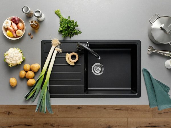 Blanco Legra 6 XL S, chiuvetă silgranit 860x500 mm, 1 cameră, negru, 526087