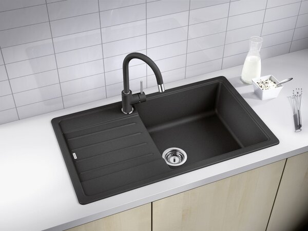 Blanco Legra 6 XL S, chiuvetă silgranit 860x500 mm, 1 cameră, negru, 526087