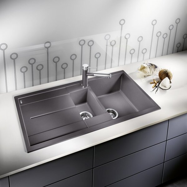 Blanco Metra 6 S, chiuveta silgranit 1000x500x190 mm, 1,5 camere, maro deschis, BLA-517355