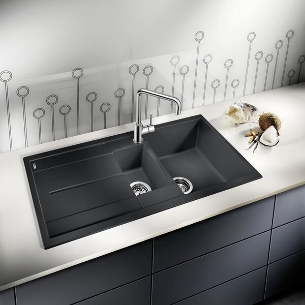 Blanco Metra 6 S, chiuveta silgranit 1000x500x190 mm, 1,5 camere, maro deschis, BLA-517355