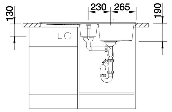 Blanco Metra 6 S, chiuveta silgranit 1000x500x190 mm, 1,5 camere, maro deschis, BLA-517355