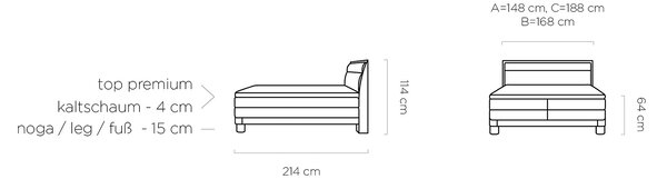 Pat lemn cu tablie tapitata DONNA 160x200, stofa catifelata bej - Shan