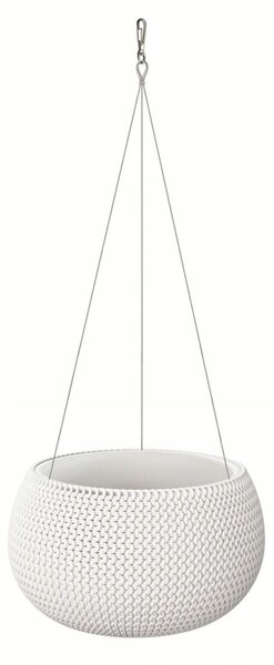 Ghiveci decorativ cu lant, rotund, alb, 29x19.5 cm, Splofy Bowl WS