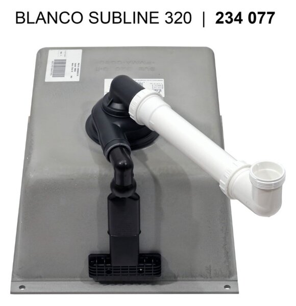 Blanco Subline 320-U, chiuveta silgranit sub blat 350x460x190 mm, 1 camera, negru, BLA-525983