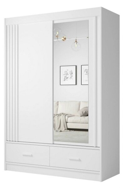 Dulap CANADA CA21-150, alb, PAL, cu 2 usi si 2 sertare, 150x60x215 cm