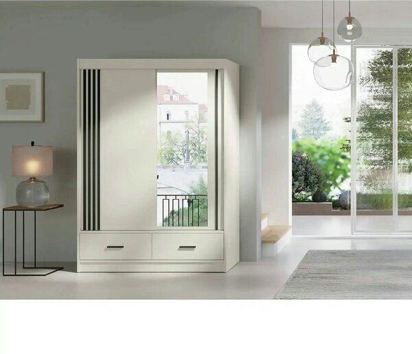 Dulap CANADA CA34-150, casmir/negru, PAL, cu 2 usi si 2 sertare, 150x6