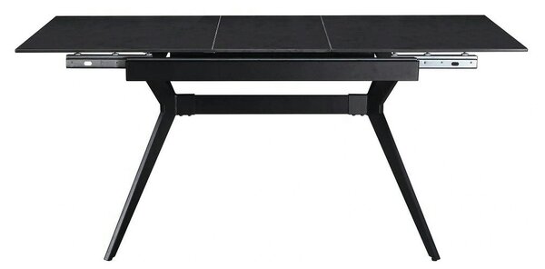 Masa extensibila MILS, gri inchis/negru, ceramica/metal, 130/170x80x76