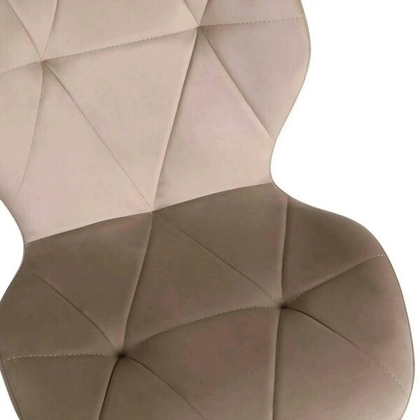 Scaun KEN, bej inchis/negru, stofa catifelata/metal, 47x55x87 cm