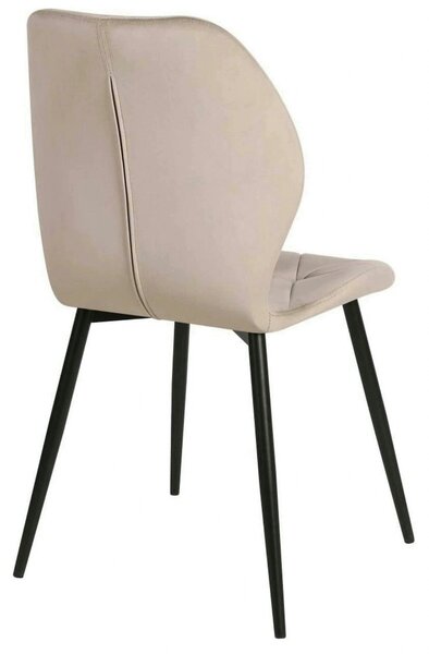 Scaun KEN, bej inchis/negru, stofa catifelata/metal, 47x55x87 cm