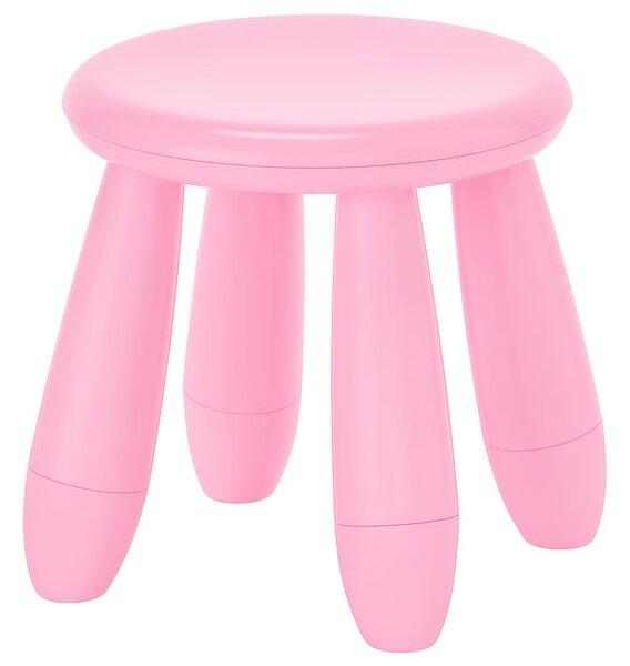 Taburet din plastic, rotund, diametru 30 cm, roz, MC38
