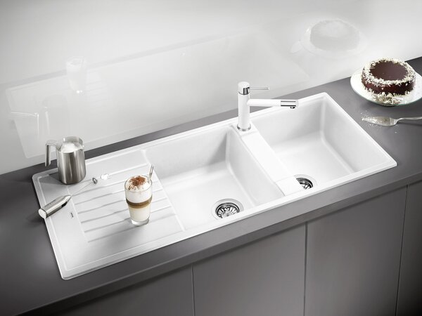Blanco Zia 8 S, chiuveta silgranit 1160x500x190 mm, 2 camere, negru, BLA-526027