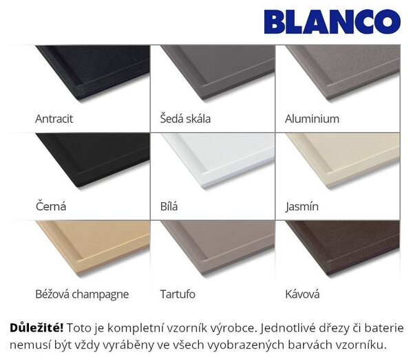 Blanco Zia 9, chiuveta silgranit 860x500x190 mm, 2 camere, alb moale, BLA-527210