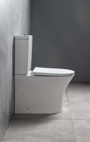 Bruckner Bruckner, vas combinat WC DARIO RIMLESS cu rezervor, deșeuri inferioare/spate, alb, 201.437.4