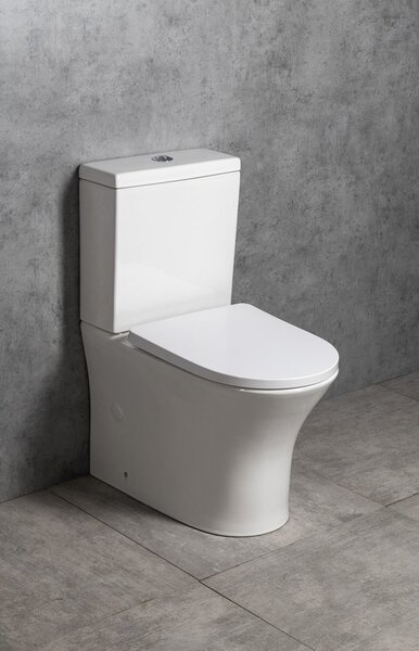 Bruckner Bruckner, vas combinat WC DARIO RIMLESS cu rezervor, deșeuri inferioare/spate, alb, 201.437.4