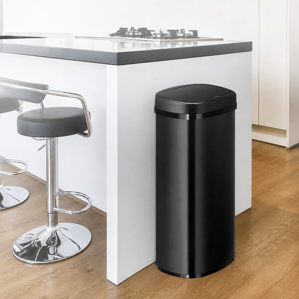 Juskys Coș de gunoi fără contact rectangular 70 L - negru