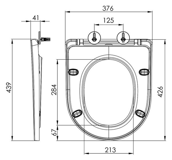 Bruckner Bruckner, scaun de toaletă LEON, Slim, Soft Close, duroplast, alb, 301.307.4
