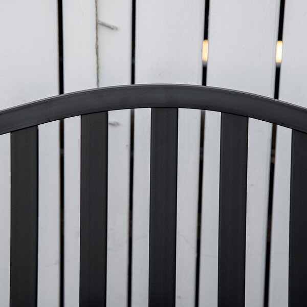 Bancă de Grădină Outsunny din Metal cu Măsuță Centrală Retractabilă, Bancă Loveseat pentru Terasă cu Șezut și Spătar cu Șipci, pentru 2–3 Persoane, Neagră | Aosom Romania