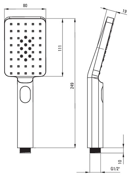 Deante Alpinia, set de duș ascuns cu cap de ploaie din oțel inoxidabil 250x250 mm, crom, DEA-NAC_09LP