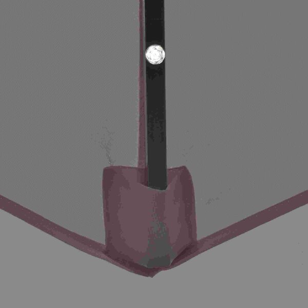 Outsunny Umbrelă de Grădină Inclinabilă Ø265 cm cu 32 Lumini LED Solare și Manivelă, Umbrelă de Exterior cu 8 Spițe, din Oțel și Poliester, pentru Patio, Curte, Balcon, Terasă, Gri | Aosom Romania