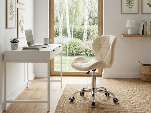 Scaun de birou AVOLA VELVET, crem deschis
