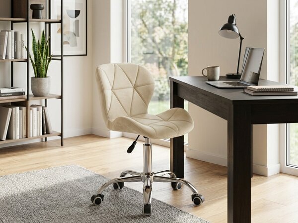 Scaun de birou AVOLA VELVET, crem deschis
