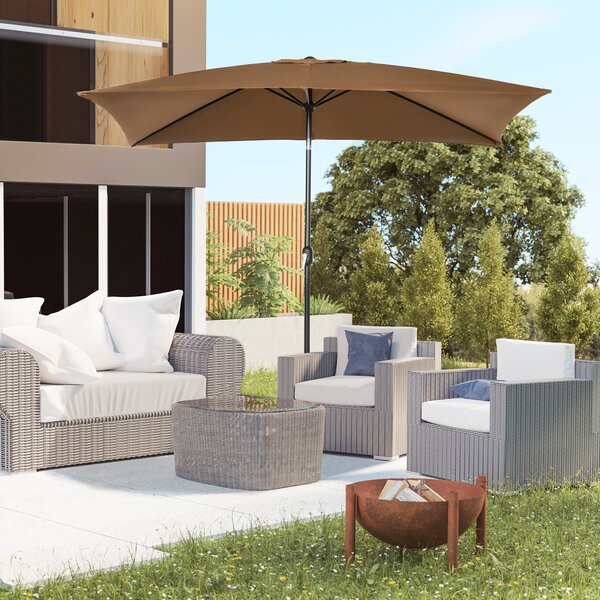 Outsunny Umbrela de Gradina Dreptunghiulara 195×295 cm – Alb | Aosom Romania