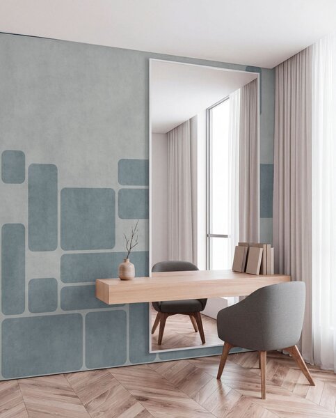 Tapet Model geometric în nuanțe de albastru deschis, Fototapet Geometrie, w05141v2 : Uwalls.ro