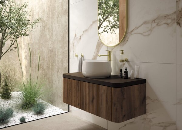 Deante Silia, oglinda suspendata cu rama 500x1000mm, auriu mat, DEA-ADI_R851