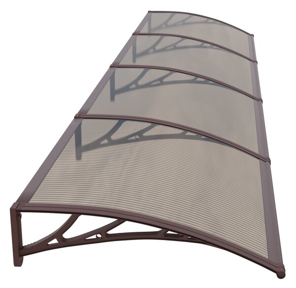Copertină PREMIUM 360x120 cm, placă 6 mm dintr-o bucată – Maro/Bronz